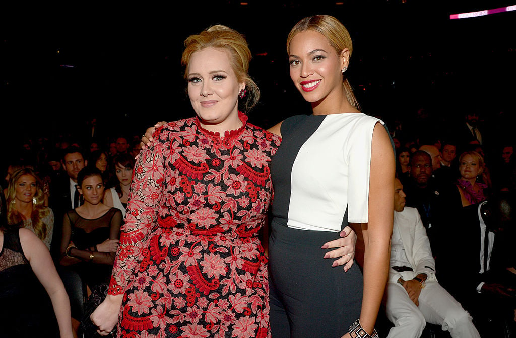 Adele and Beyoncé smiling together