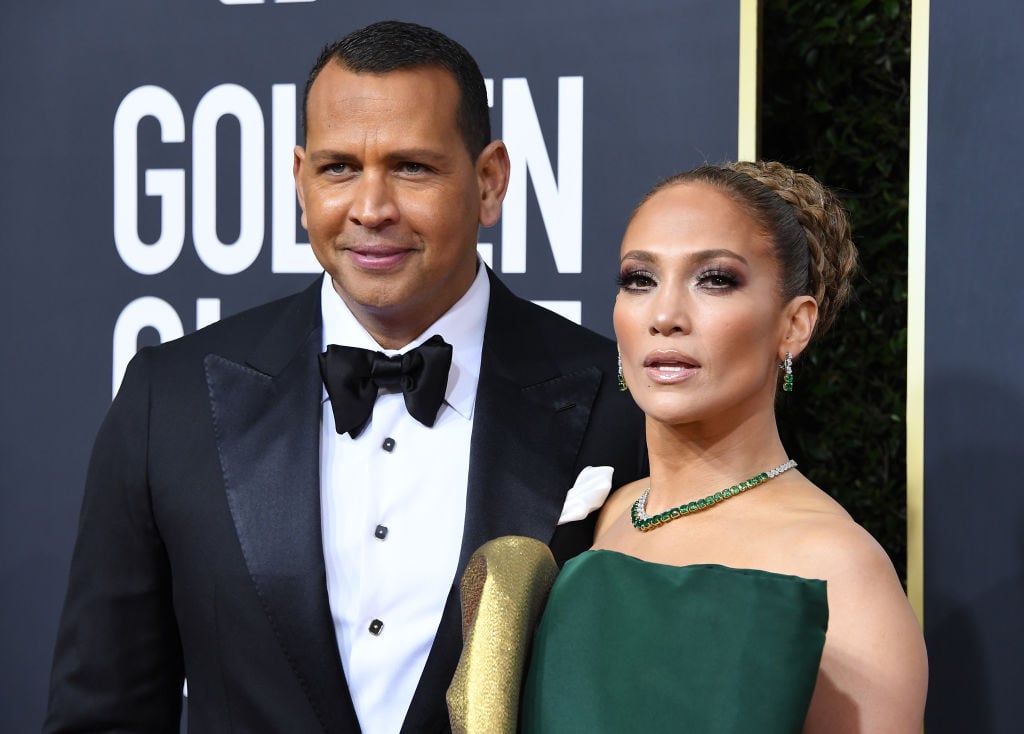 Jennifer Lopez and Alex Rodriguez on the red carpet in January 2020