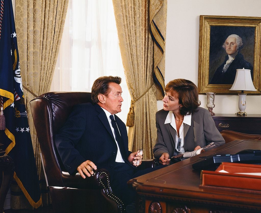 Martin Sheen as President Josiah "Jed" Bartlet and Allison Janney as C.J. Cregg on 'The West Wing'