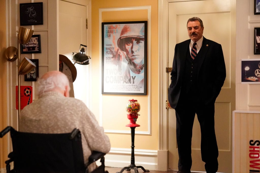 Tom Selleck as Frank Reagan, Ed Asner as Chuck Kennedy on 'Blue Bloods'