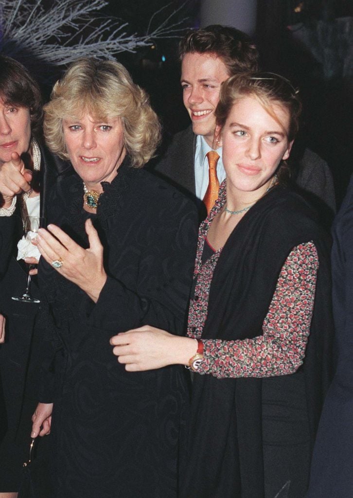 Camilla Parker Bowles with son, Tom, and daughter, Laura, at the opening of a jewelry store in 1998