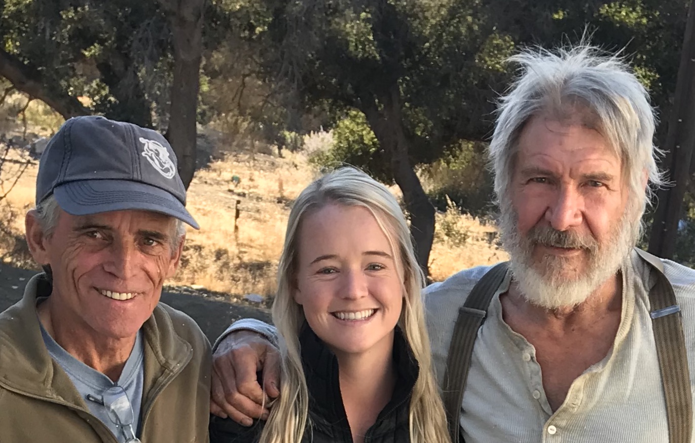 Charlie Croughwell, Callie Croughwell, and Harrison Ford