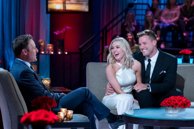 Chris Harrison, Cassie Randolph, and Colton Underwood