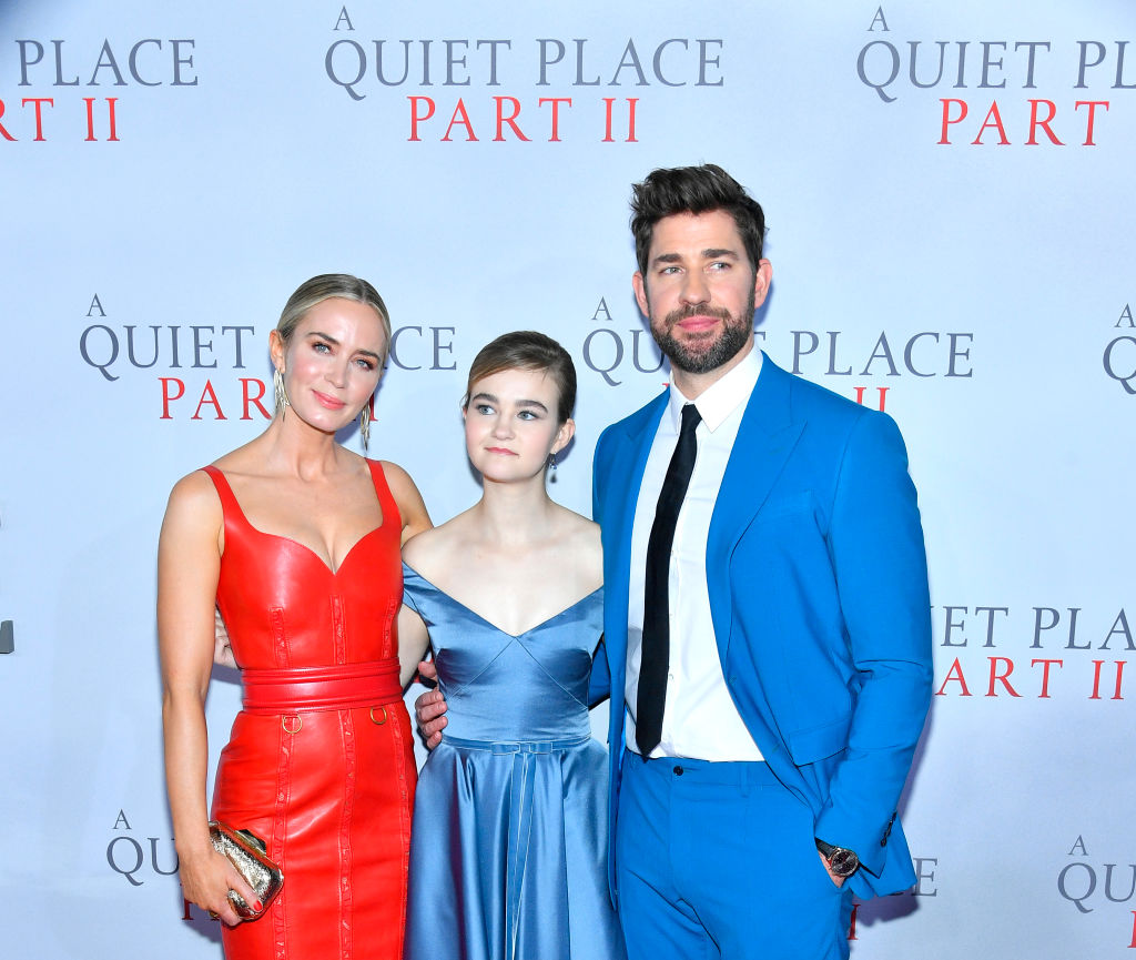 Emily Blunt, Millicent Simmonds, and John Krasinski at the 'A Quiet Place Part II' premiere