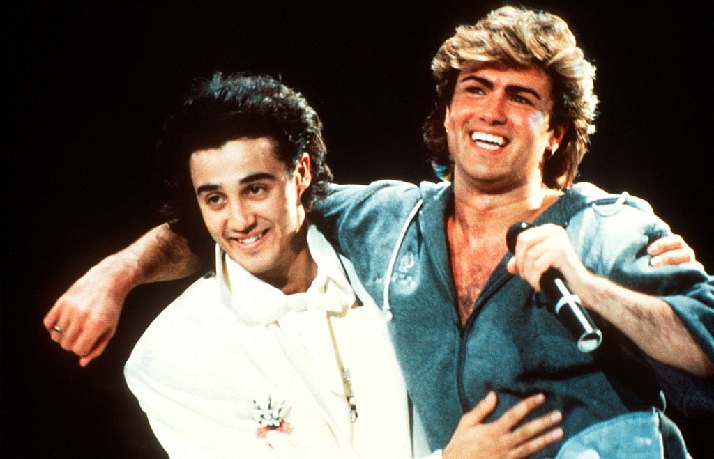 Andrew Ridgeley (left) and George Michael made up the musical duo Wham!, here in 1985