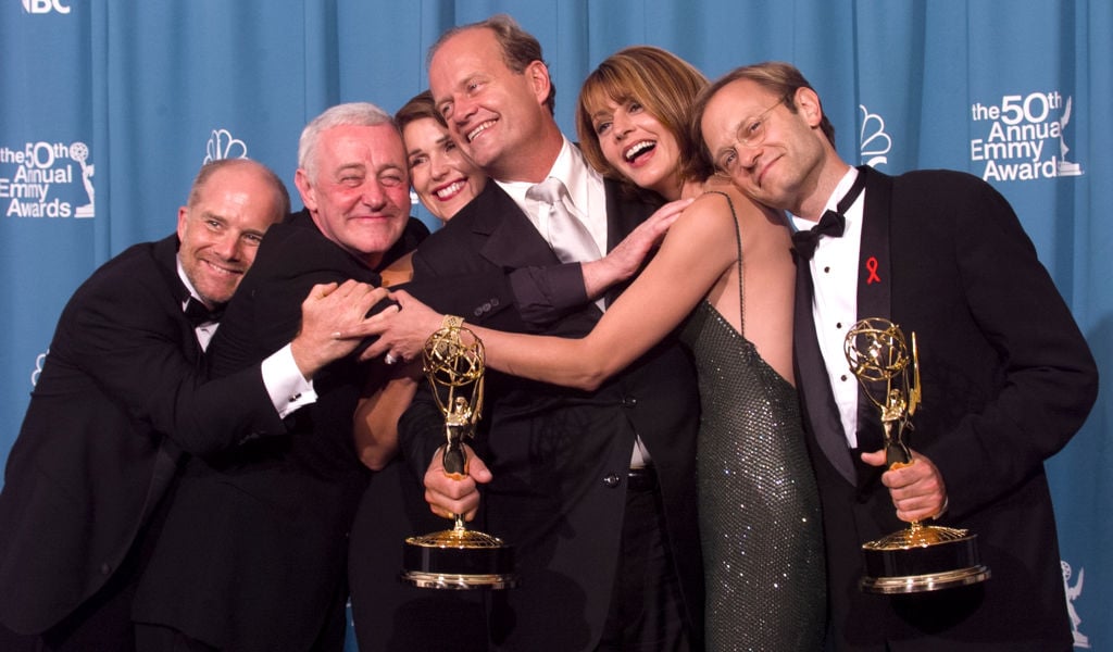 Jane Leeves (second from right) with the cast of 'Frasier'
