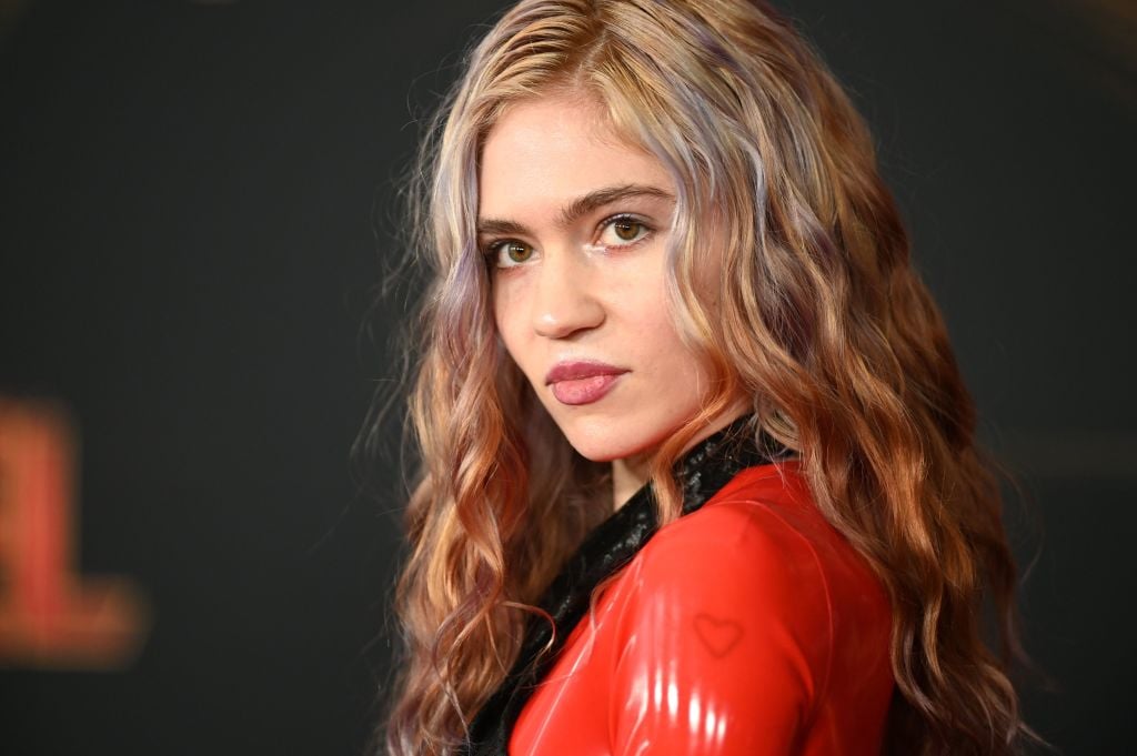 Grimes looking slightly off camera