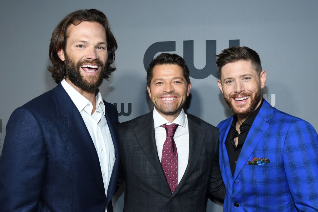 Jared Padalecki, Misha Collins, and Jensen Ackles of "Supernatural" attend the The CW Network 2019 Upfronts at New York City Center on May 16, 2019 in New York City.