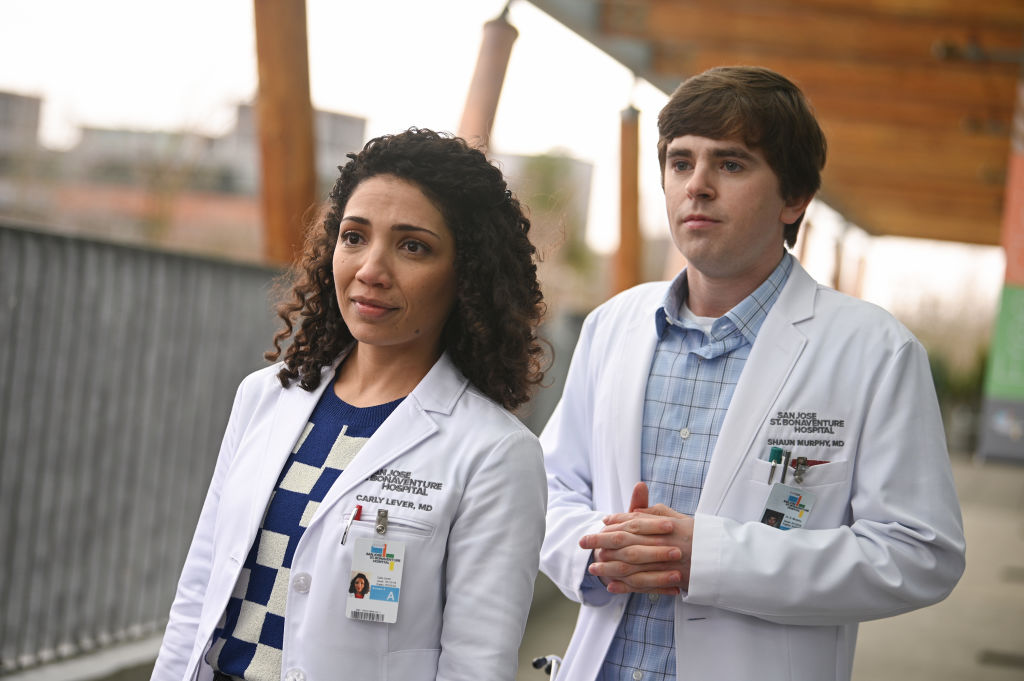 Jasika Nicole and Freddie Highmore on The Good Doctor | Liane Hentscher/ABC via Getty Images