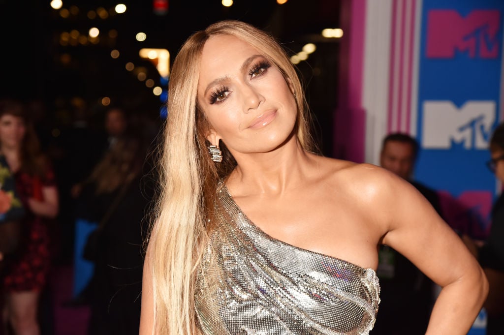 Jennifer Lopez on the red carpet at an award show in August 2018