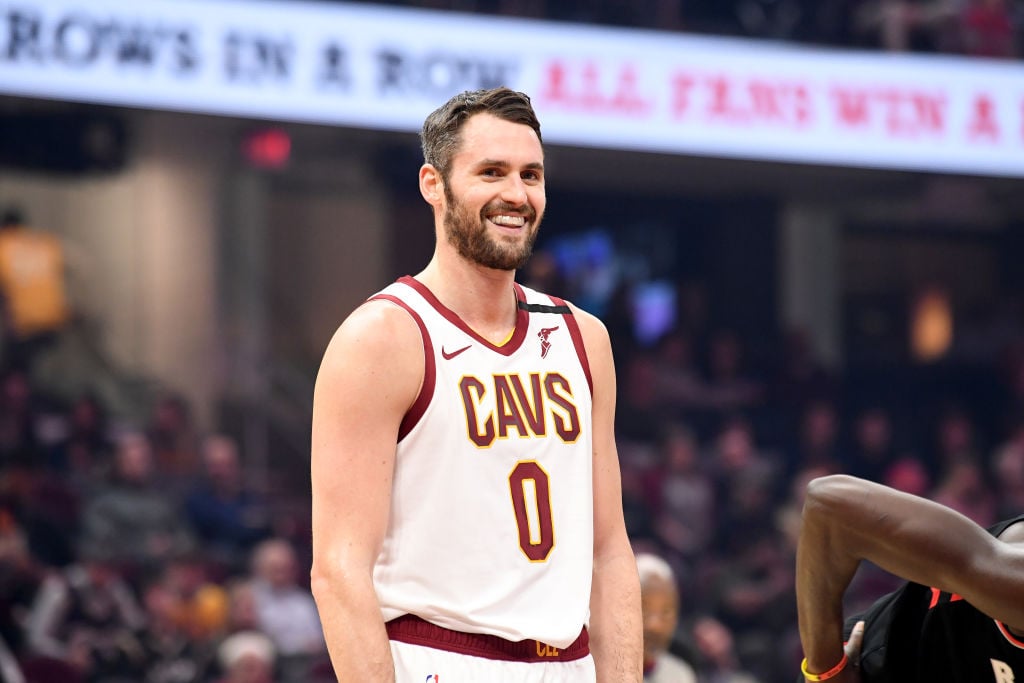 Kevin Love standing on the basketball court