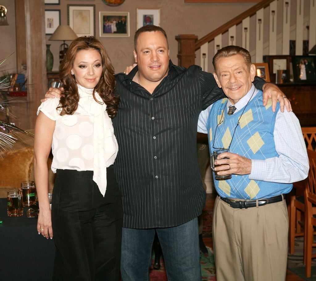 \Leah Remini, Kevin James, and Jerry Stiller attend the "King of Queens" party celebrating the show's 200th episode