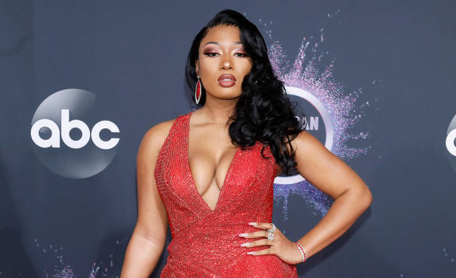 Megan Thee Stallion on the red carpet at an award show in November 2019