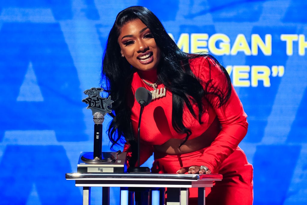 Megan Thee Stallion at an award show in October 2019