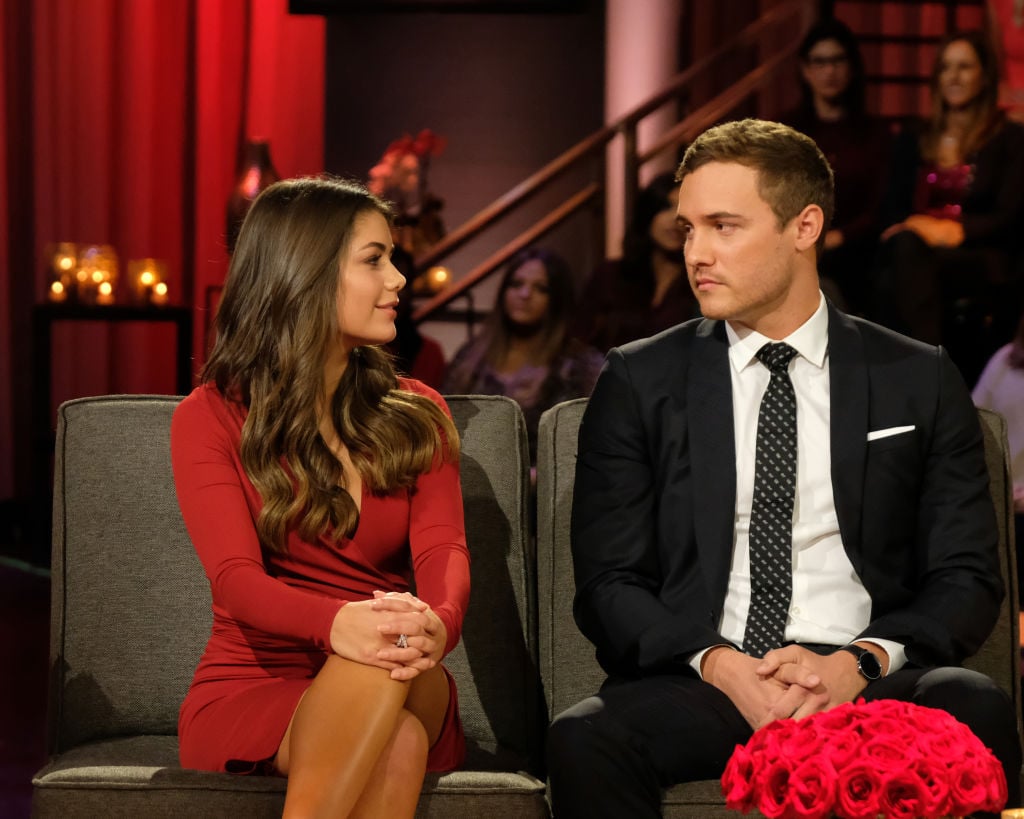 Peter Weber and Hannah Ann Sluss discuss their relationship in the hot seat during the second night of 'The Bachelor' live finale 