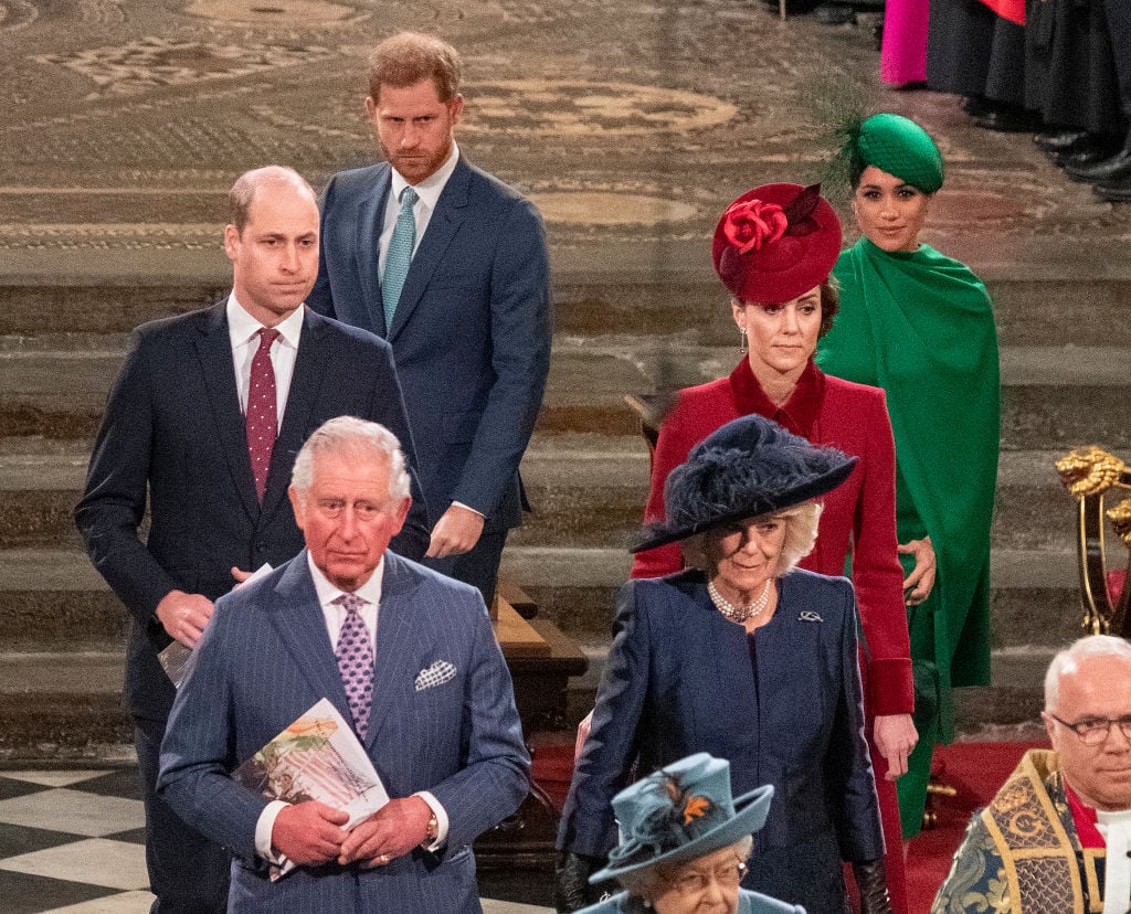 Prince Harry, Meghan Markle, Prince William, and Kate Middleton, Prince Charles, and Camilla, Duchess of Cornwall attend the Commonwealth Day Service 2020