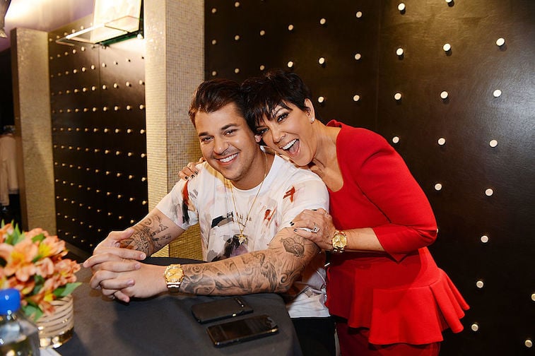 Rob Kardashian with Kris Jenner