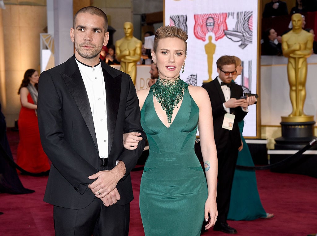 Romain Dauriac and Scarlett Johansson attend the 87th Annual Academy Awards on Feb. 22, 2015