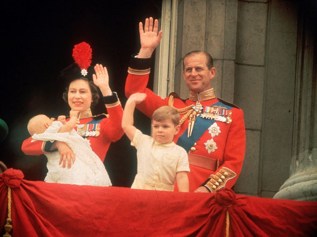 Queen Elizabeth, Prince Philip, Prince Andrew, and Prince Edward