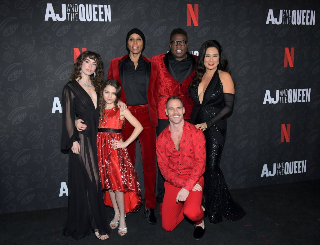 Katerina Tannenbaum, Izzy G., RuPaul, Michael-Leon Wooley, Matthew Wilkas, and Tia Carrere attend Netflix's 'AJ and the Queen' Season One Premiere