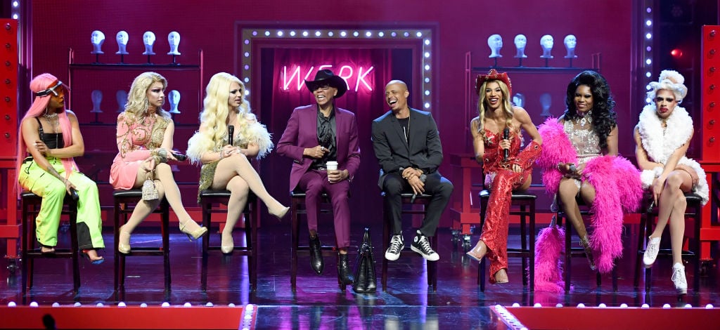 Cast members and RuPaul speak onstage during 'RuPaul's Drag Race Live!'