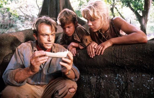 Sam Neill, Joseph Mazzello, and Ariana Richards in 'Jurassic Park'