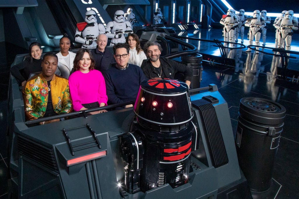 John Boyega, Daisy Ridley, director J.J. Abrams, Oscar Isaac, Kelly Marie Tran, Naomi Ackie, Anthony Daniels and Keri Russell of 'The Rise of Skywalker'