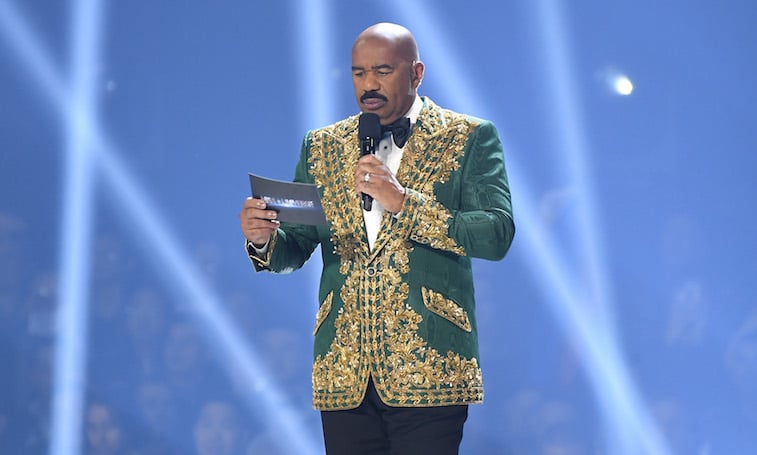 Steve Harvey presents onstage