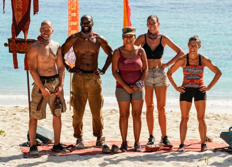 Tony Vlachos, Jeremy Collins, Sandra Diaz-Twine, Kim Spradlin and Denise Stapley