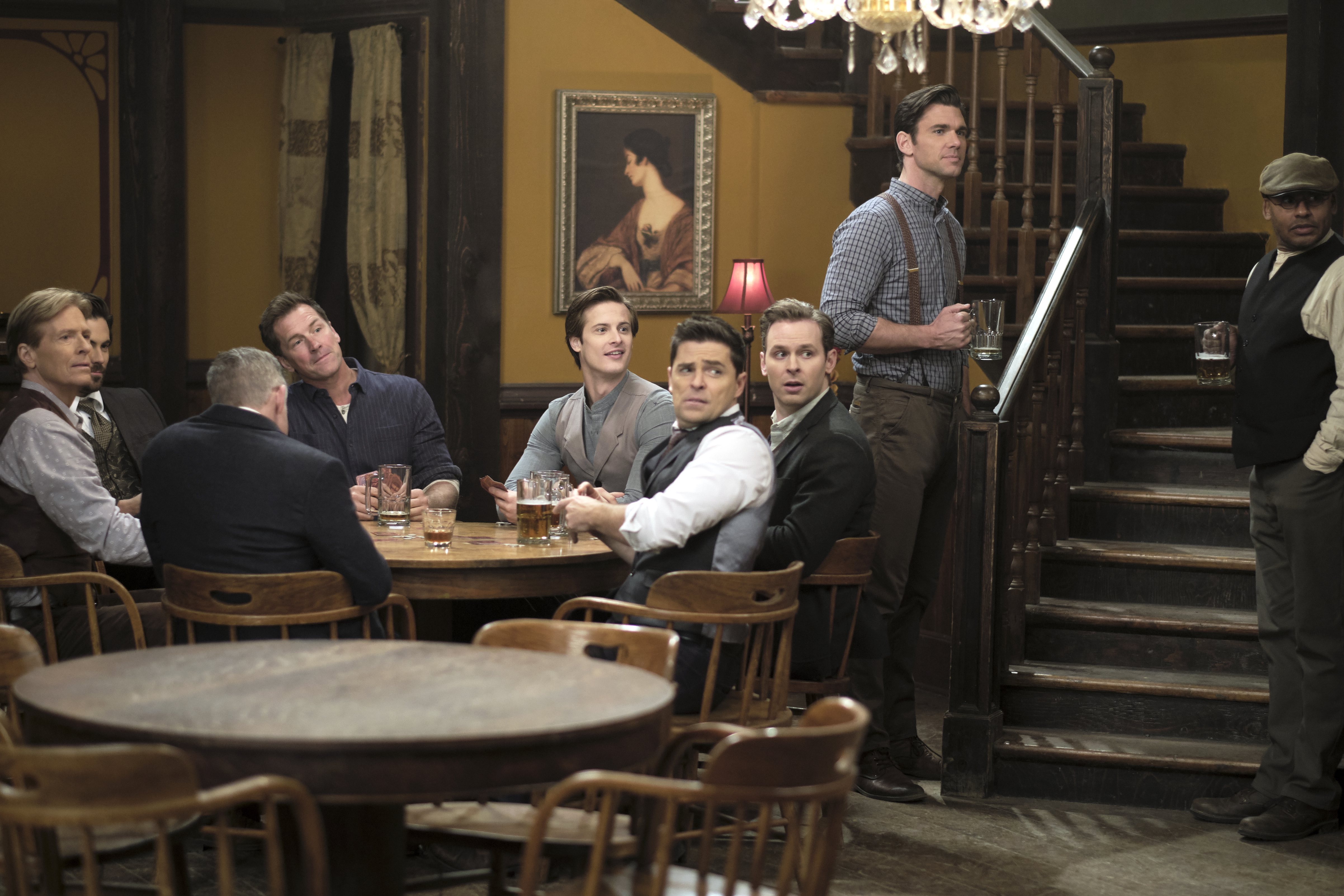 Group of men in restaurant