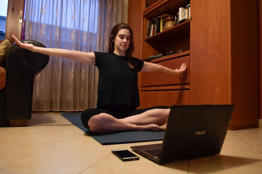 Girl doing yoga 