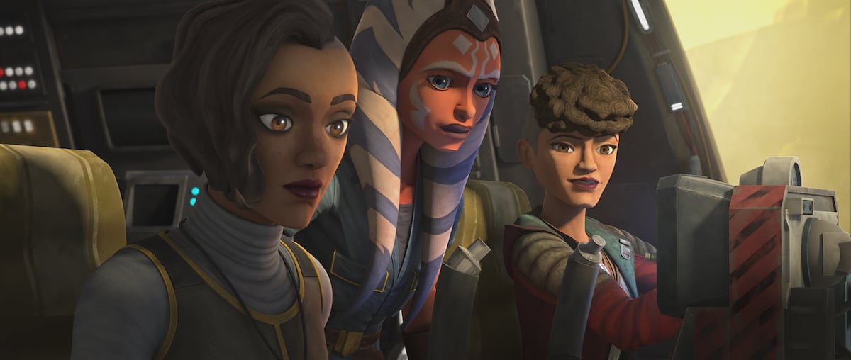 Ahsoka, Rafa, and Trace on their way to Kessel for a special pickup, 'The Clone Wars.'