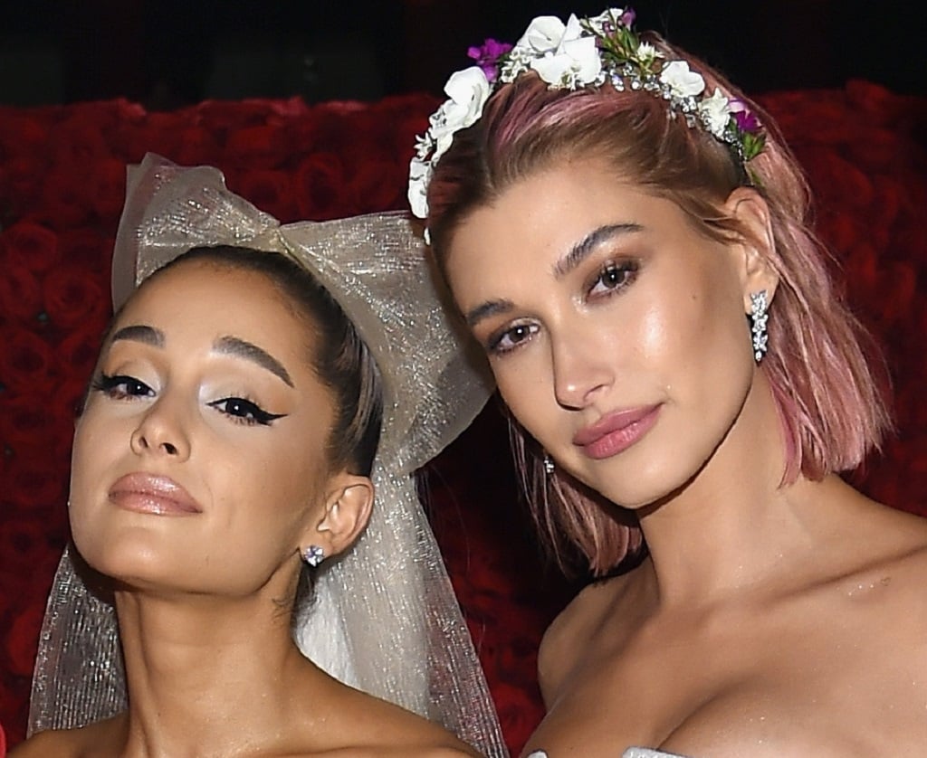 Ariana Grande and Hailey Bieber in 2018 