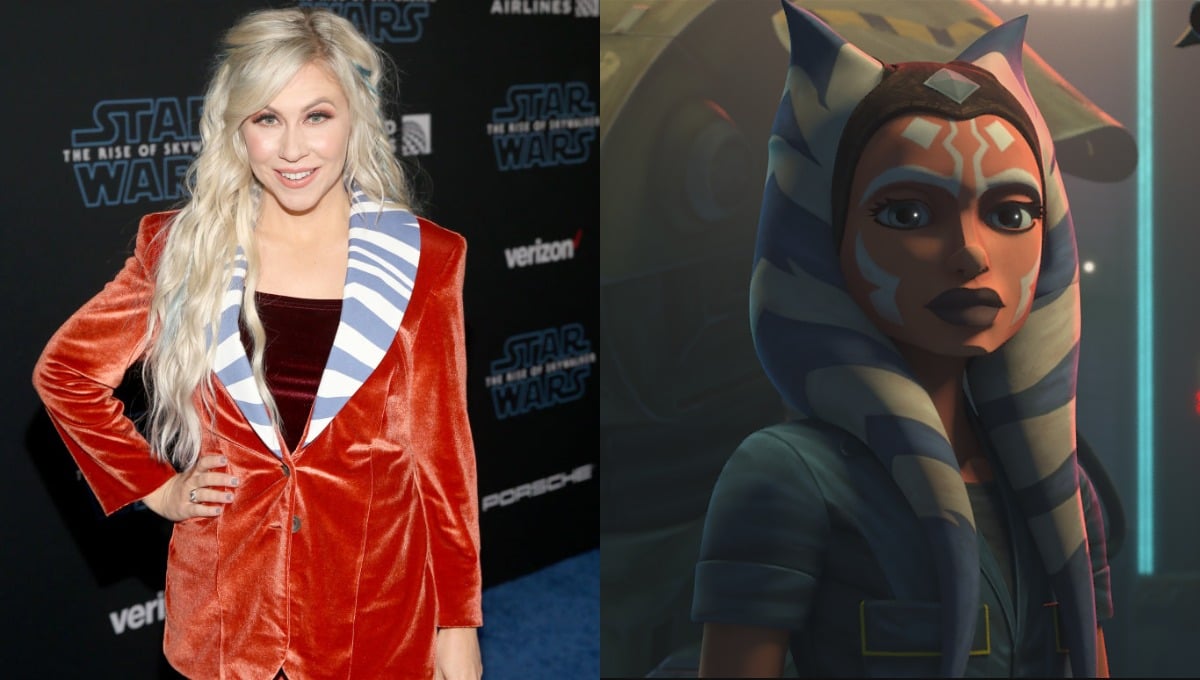Joint image: Ashley Eckstein at the World Premiere of 'Star Wars: The Rise of Skywalker' on Dec. 16, 2019/Ahsoka in Episode 5 of 'The Clone Wars.'