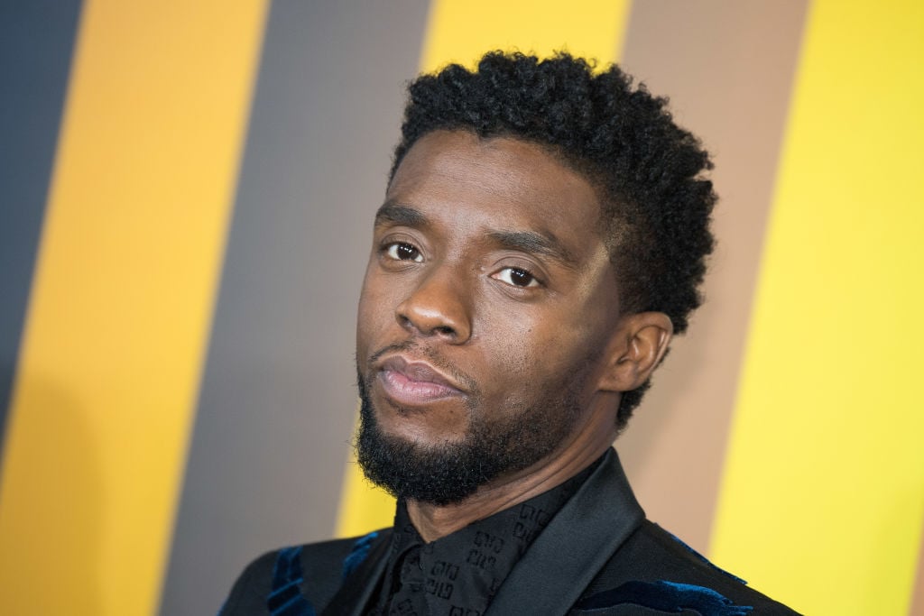 Chadwick Boseman attends the European Premiere of 'Black Panther' on February 8, 2018 in London, England.