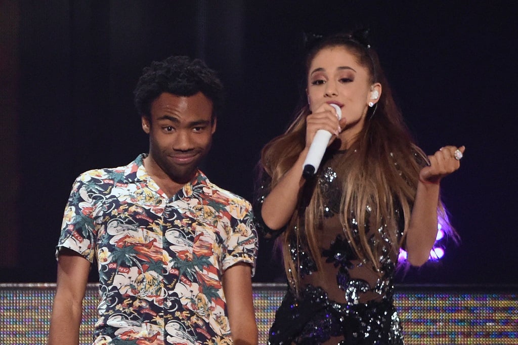 Childish Gambino and Ariana Grande perform during the 2014 iHeartRadio Music Festival 