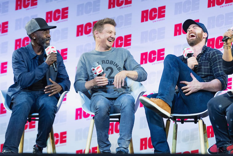 Don Cheadle, Jeremy Renner and Chris Evans