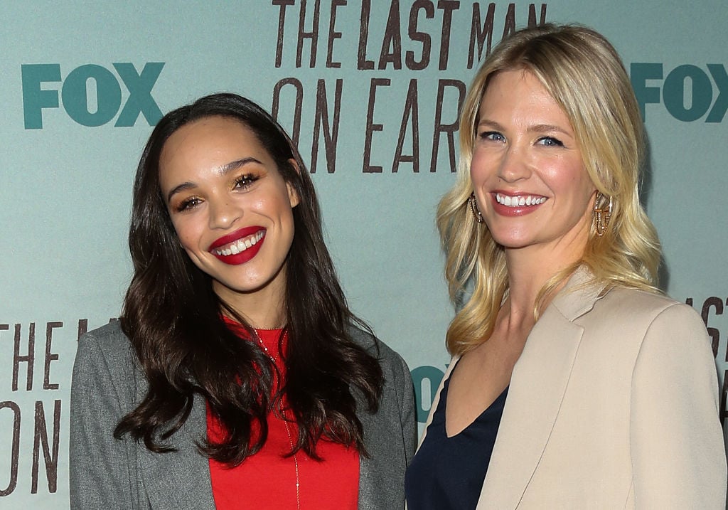 Cleopatra Coleman (L) and January Jones (R) attend the screening of FOX's 'The Last Man On Earth' on June 9, 2016