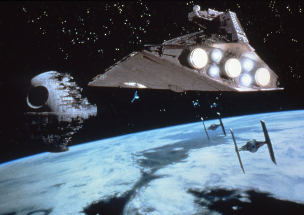 The famous Death Star assault from the climax of Return of the Jedi 