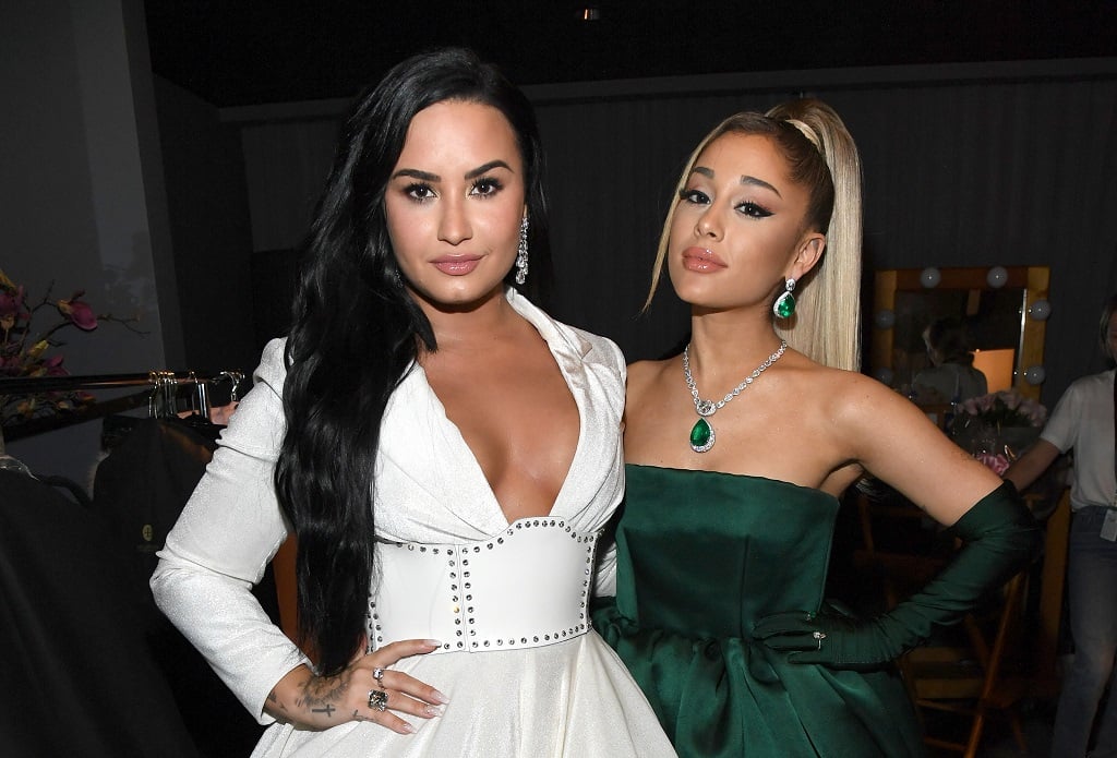 Demi Lovato and Ariana Grande during the 62nd Annual GRAMMY Awards on January 26, 2020 