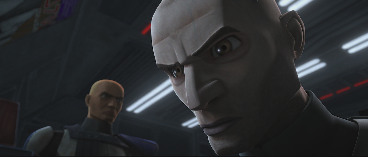 Rex and Echo have a tense moment in 'The Clone Wars' Season 7.