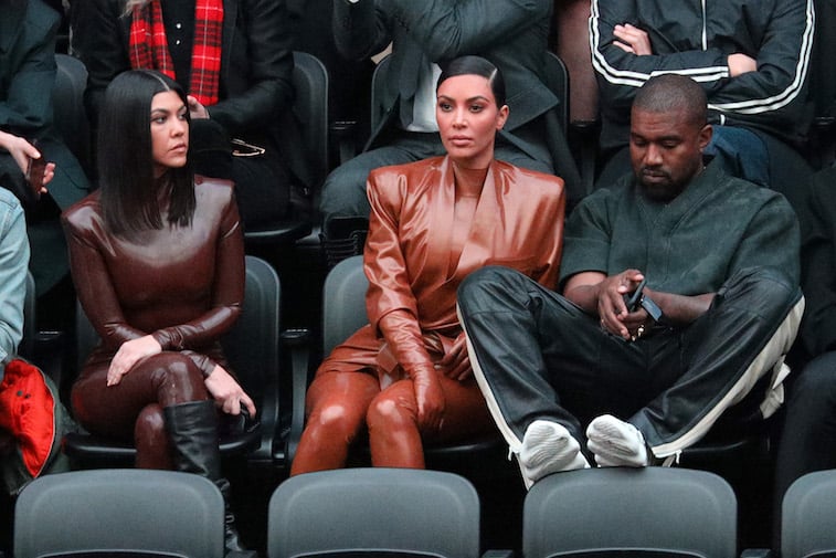 Kim Kardashian West, Kourtney Kardashian, and Kanye West