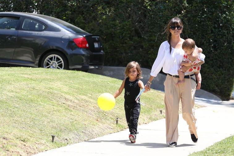 Kourtney Kardashian with Mason Disick and Penelope Disick