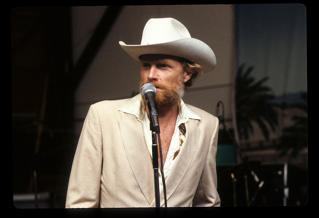 Mike Love of The Beach Boys in a white cowboy hat