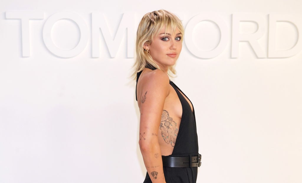 Miley Cyrus attends the Tom Ford AW20 show at Milk Studios on February 7, 2020 in Hollywood, California