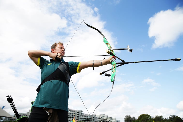 David Barnes poses during the Australian 2020 Tokyo Olympic Games Archery Team Announcement