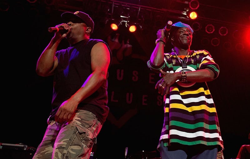 Chuck D and Flavor Flav of Public Enemy performing