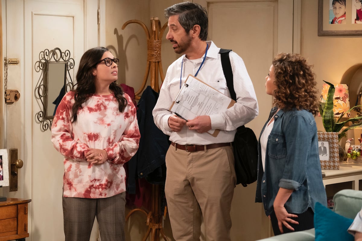 Isabella Gomez as Elena, Ray Romano as Brian and Justina Machado as Penelope in ONE DAY AT A TIME.