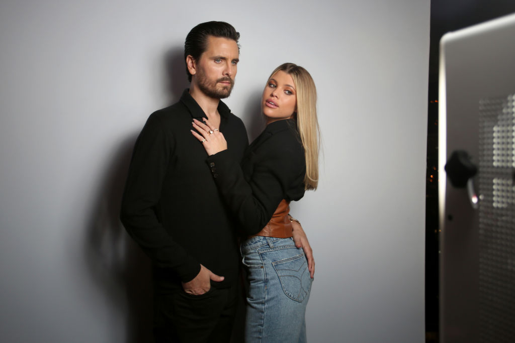 (L-R) Scott Disick and Sofia Richie attend Rolla's x Sofia Richie Launch Event on February 20, 2020 in West Hollywood, California. 