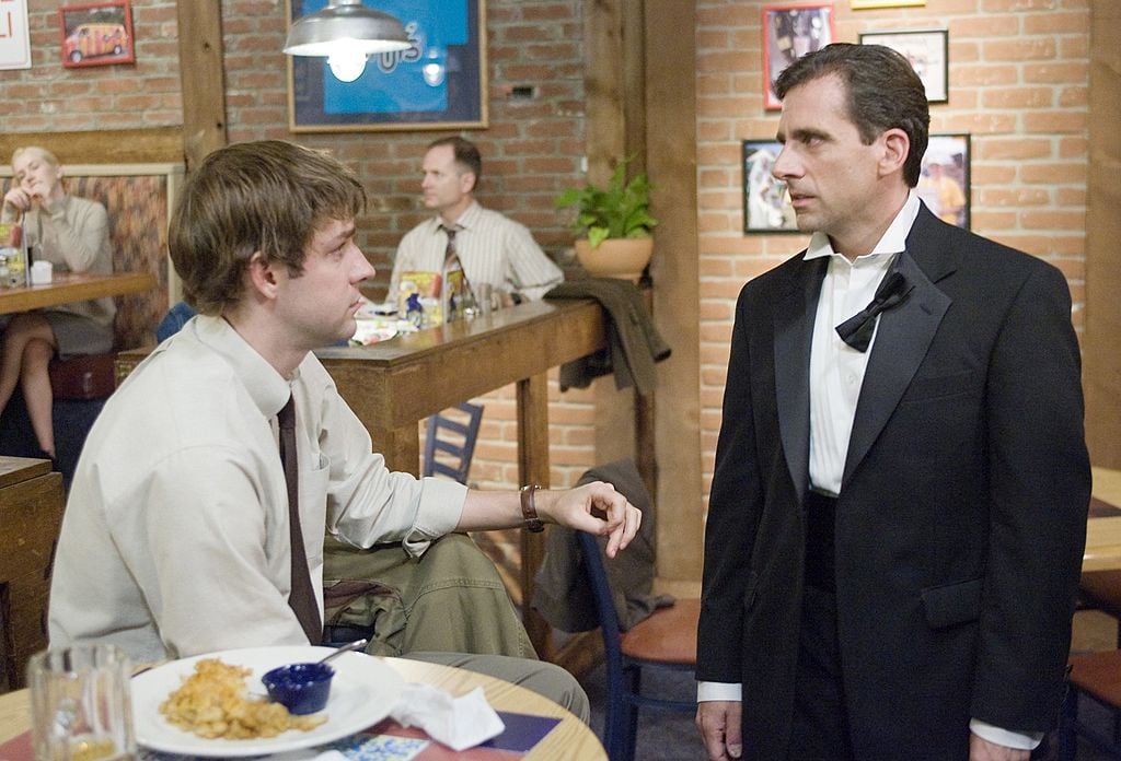 The Office John Krasinski as Jim Halpert and Steve Carell as Michael Scott